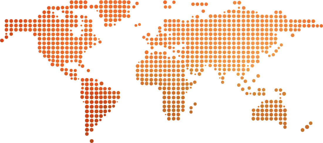 Map of the world highlighting the regions where people speak in a language blend